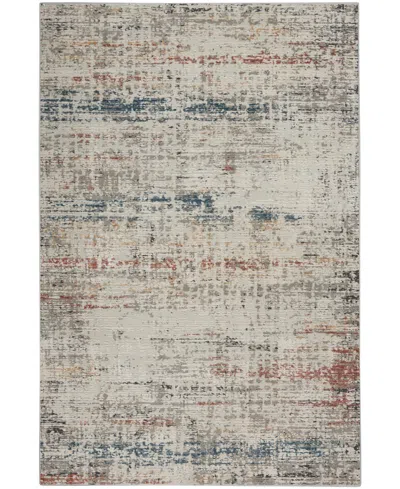 Nourison Home Rustic Textures Rus14 5'3"x7'3" Area Rug In Silver