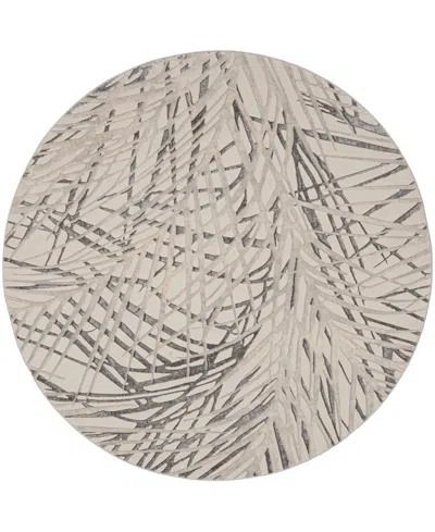 Nourison Home Rustic Textures Rus17 7'10"x7'10" Round Area Rug In Ivory,gray