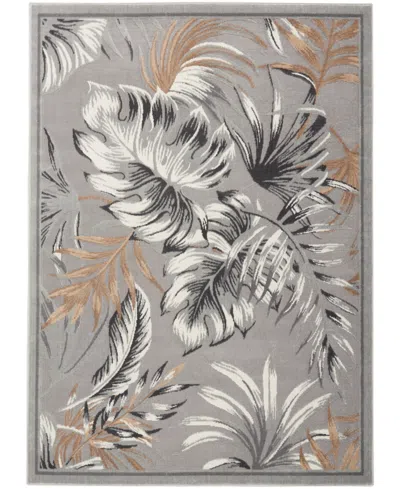 Nourison Home Seaside Sds01 5'3"x7'3" Area Rug In Gray