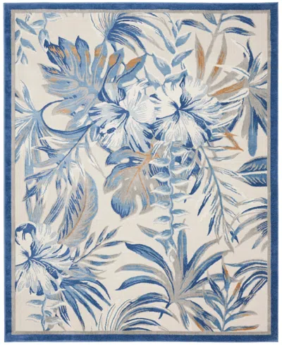 Nourison Home Seaside Sds02 7'10"x9'10" Area Rug In Ivory,blue
