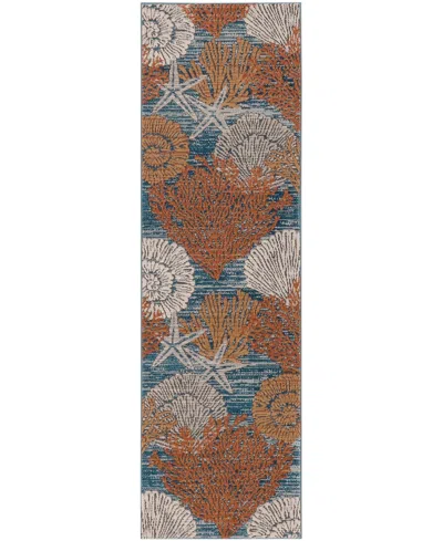 Nourison Home Seaside Sds04 2'3"x7'6" Runner Area Rug In Blue,multi