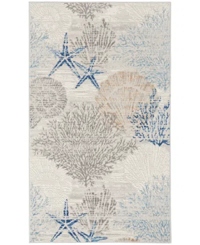 Nourison Home Seaside Sds04 3'x5' Area Rug In Ivory,gray