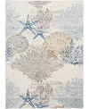 Nourison Home Seaside Sds04 5'3"x7'3" Area Rug In Ivory,gray