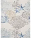 Nourison Home Seaside Sds04 7'10"x9'10" Area Rug In Ivory,gray