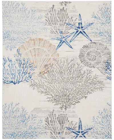 Nourison Home Seaside Sds04 7'10"x9'10" Area Rug In Ivory,gray