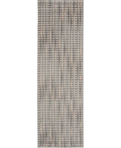 Nourison Home Solace Sla04 2'3"x7'3" Runner Area Rug In Gray,beige