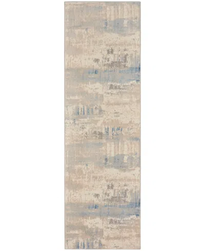 Nourison Home Solace Sla07 2'3"x7'3" Runner Area Rug In Ivory,gray