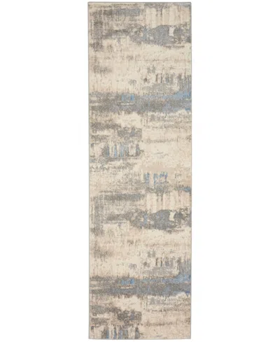 Nourison Home Solace Sla08 2'3"x7'3" Runner Area Rug In Ivory,gray