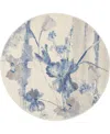 Nourison Home Somerset St18 3'6"x3'6" Round Area Rug In Ivory,blue