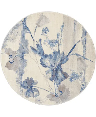 Nourison Home Somerset St18 3'6"x3'6" Round Area Rug In Ivory,blue