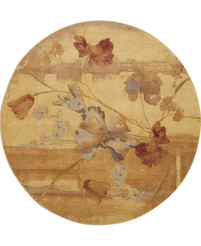 Nourison Home Somerset St18 7'9"x7'9" Round Area Rug In Beige
