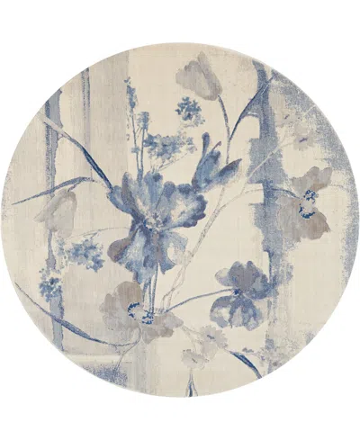 Nourison Home Somerset St18 7'9"x7'9" Round Area Rug In White