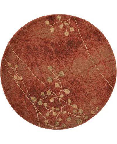 Nourison Home Somerset St74 3'6"x3'6" Round Area Rug In Red