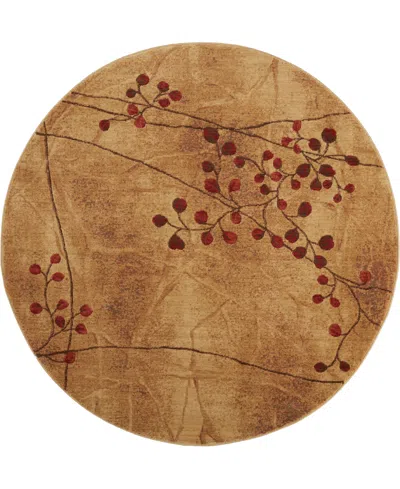 Nourison Home Somerset St74 7'9"x7'9" Round Area Rug In Latte