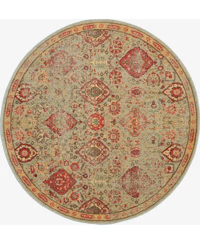 Nourison Home Somerset St90 5'6"x5'6" Round Area Rug In Light Green