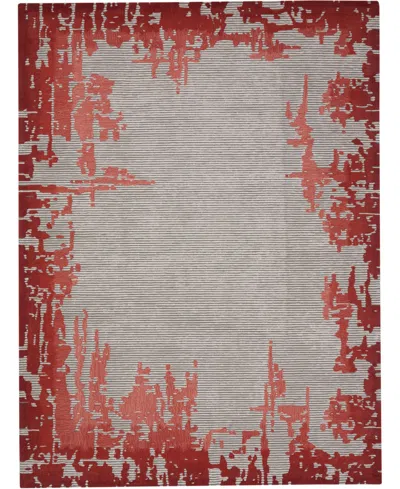 Nourison Home Symmetry Smm02 Beige And Red 7'9" X 9'9" Area Rug