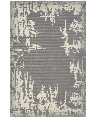 Nourison Home Symmetry Smm02 Gray And Beige 5'3" X 7'9" Area Rug