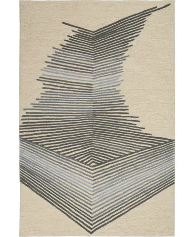 Nourison Home Symmetry Smm06 Ivory And Gray 5'3" X 7'9" Area Rug In Multi