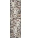 Nourison Home Tangra Tnr03 2'2"x7'6" Runner Area Rug In Gray,multi