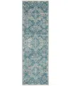 Nourison Home Tranquil Tra13 2'3"x7'3" Runner Area Rug In Mist,ivory