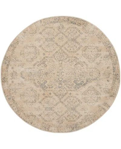 Nourison Home Tranquil Tra13 4'x4' Round Area Rug In Beige,gray