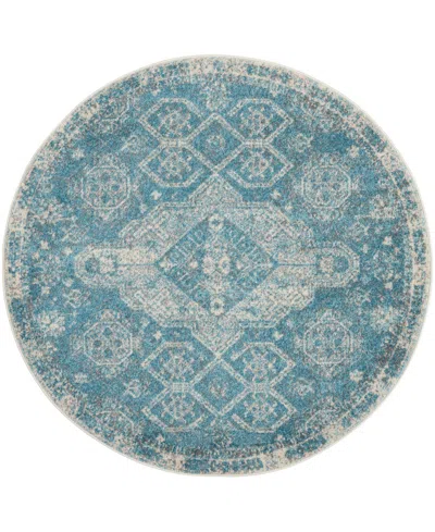 Nourison Home Tranquil Tra13 4'x4' Round Area Rug In Mist,ivory