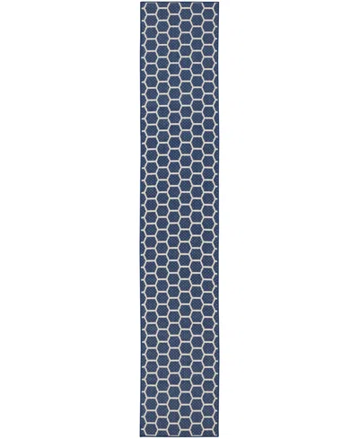 Nourison Home Twist Reversible Tws01 2'2"x12' Runner Area Rug In Navy