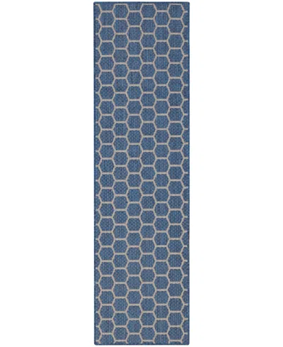 Nourison Home Twist Reversible Tws01 2'2"x8' Runner Area Rug In Blue