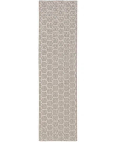 Nourison Home Twist Reversible Tws01 2'2"x8' Runner Area Rug In Gray
