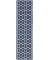 Nourison Home Twist Reversible Tws01 2'2"x8' Runner Area Rug In Navy