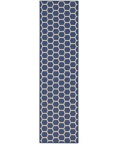 Nourison Home Twist Reversible Tws01 2'2"x8' Runner Area Rug In Navy