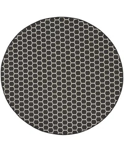 Nourison Home Twist Reversible Tws01 8'x8' Round Area Rug In Black