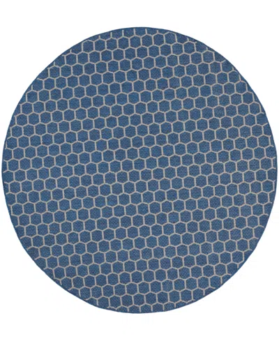 Nourison Home Twist Reversible Tws01 8'x8' Round Area Rug In Blue