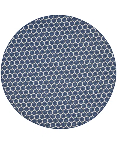 Nourison Home Twist Reversible Tws01 8'x8' Round Area Rug In Navy
