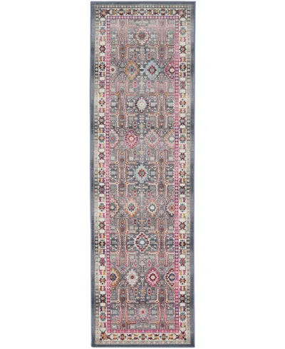 Nourison Home Vintage Kashan Vka05 2'4"x8' Runner Area Rug In Gray,multi