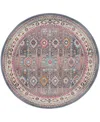 Nourison Home Vintage Kashan Vka05 4'x4' Round Area Rug In Gray,multi