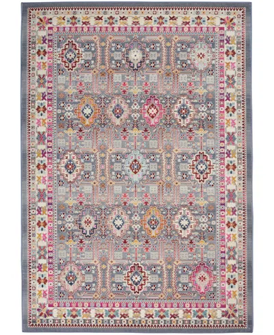 Nourison Home Vintage Kashan Vka05 5'3"x7'10" Area Rug In Gray,multi