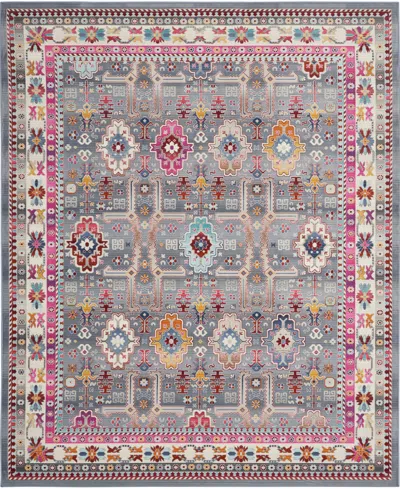 Nourison Home Vintage Kashan Vka05 7'10"x9'10" Area Rug In Gray,multi