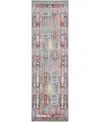 Nourison Home Vintage Kashan Vka06 2'4"x8' Runner Area Rug In Gray,multi