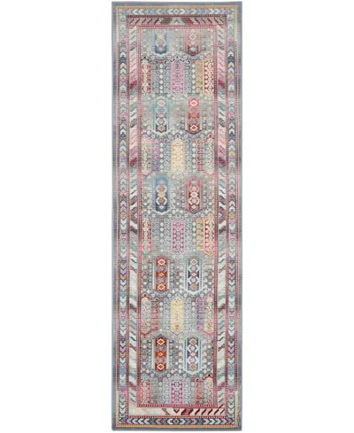 Nourison Home Vintage Kashan Vka06 2'4"x8' Runner Area Rug In Gray,multi