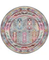 Nourison Home Vintage Kashan Vka06 6'x6' Round Area Rug In Gray,multi