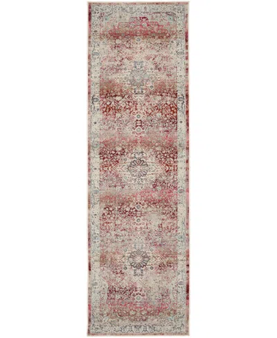 Nourison Home Vintage Kashan Vka07 2'4"x8' Runner Area Rug In Red,ivory