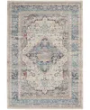 Nourison Home Vintage Kashan Vka07 5'3"x7'10" Area Rug In Ivory,blue