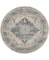 Nourison Home Vintage Kashan Vka07 6'x6' Round Area Rug In Ivory,blue