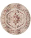 Nourison Home Vintage Kashan Vka08 4'x4' Round Area Rug In Ivory,red