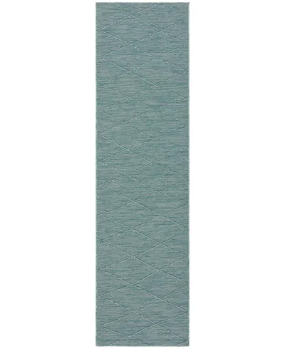 Nourison Home Washable Solutions Wsl01 2'2"x8' Runner Area Rug In Aqua