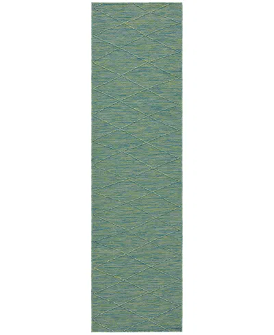 Nourison Home Washable Solutions Wsl01 2'2"x8' Runner Area Rug In Blue,green