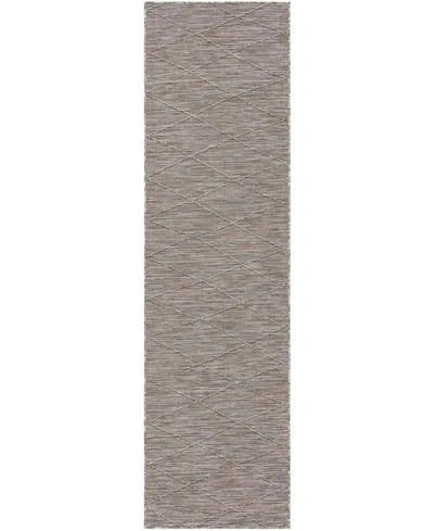 Nourison Home Washable Solutions Wsl01 2'2"x8' Runner Area Rug In Gray,mocha