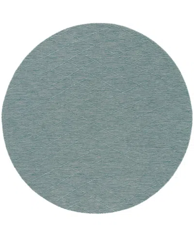 Nourison Home Washable Solutions Wsl01 8'x8' Round Area Rug In Aqua