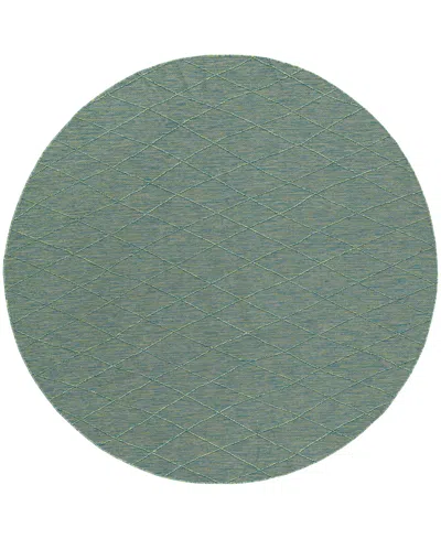 Nourison Home Washable Solutions Wsl01 8'x8' Round Area Rug In Blue,green